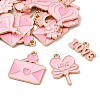 20Pcs 5 Styles Valentine's Day Theme Alloy Enamel Pendants ENAM-FP0002-15-4