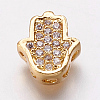 Brass Cubic Zirconia Beads LS-KK-P134-05G-1
