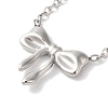 Non-Tarnish 304 Stainless Steel Cable Chain Bowknot Pendant Necklaces NJEW-Z041-03P-03-1