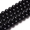 Natural Black Tourmaline Beads Strands X-G-L554-02-8mm-1