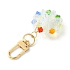 Flat Round Glass Pendant Decorations HJEW-TA00195-4