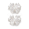 Brass Micro Pave Clear Cubic Zirconia Beads KK-G531-03S-1