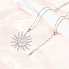 304 Stainless Steel Sun Pendant Cable Chain Necklaces for Men Women NJEW-K308-04C-P-2