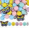DIY Brass Rhinestone & Butterfly & Round Silicone Beads Jewelry Making Findings Kits DIY-SZ0010-31-1