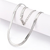 Brass Flat Snake Chain Necklaces for Women Men NJEW-N054-05P-1