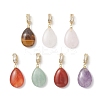 Natural Amethyst & Rose Quartz & Red Agate & Green Aventurine & Tiger Eye Pendants PALLOY-JF04935-1