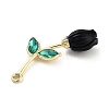 Alloy Resin Flower Pendants PALLOY-U003-06G-04-2