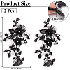 3D Flower Polyester Embroidery Sew on Appliques PATC-WH0012-33A-2