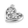 Brass Micro Pave Clear Cubic Zirconia Pendants KK-Z066-07P-2