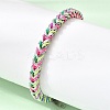 304 Stainless Steel Chain & Nylon Braided Bracelets for Women LS-BJEW-A152-01P-1