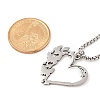 201 Stainless Steel Laser Cut Heart Butterfly Pendant Box Chain Necklaces for Women LS-NJEW-Q004-06P-5