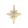Brass Micro Pave Clear Cubic Zirconia Pendants KK-Z078-30G-1