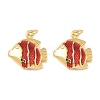 Brass Enamel Pendants KK-L256-23G-1