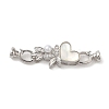 Brass Micro Pave Cubic Zirconia Fold Over Clasps KK-A227-15P-1