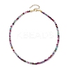 Faceted Round Natural Agate(Dyed & Heated) Beaded Necklaces for Women NJEW-JN04659-02-1
