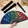 2Pcs PVC & Cloth Folding Fans AJEW-NB0008-99-3