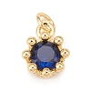 Brass Inlaid Clear Cubic Zirconia Charms KK-A161-34G-D-1