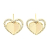 Brass Micro Pave Clear Cubic Zirconia Studs Earring for Women EJEW-S217-A01-1