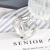 Brass Micro Pave Clear Cubic Zirconia Cuff Rings for Women Men RJEW-Z080-03P-3