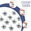 10Pcs Evil Eye Alloy Resin Pendants PALLOY-FS00058-02-3