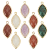 10Pcs 5 Styles Gemstone Faceted Horse Eye Pendants G-HY0001-82-1