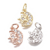 Brass Micro Pave Cubic Zirconia Charms ZIRC-F111-20-1