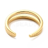 304 Stainless Steel Textured Open Cuff Ring for Women RJEW-C016-18G-3
