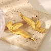 Fashionable 304 Stainless Steel Leaf Stud Earrings & Hair Bobby Pin Set for Women SH3836-1-3