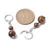 Round Natural Tiger Eye Dangle Earrings EJEW-JE05536-04-2