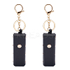 2Pcs PU Leather Lipstick Storage Bags Keychain AJEW-WR0001-23-1
