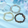 3Pcs Natural Citrine & Natural Tiger Eye & Natural Gold Rutilated Quartz Chip Beaded Stretch Bracelet Sets BJEW-JB10863-5