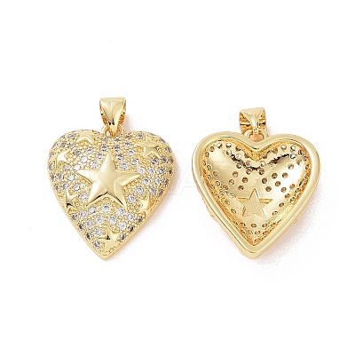 Brass Micro Pave Cubic Zirconia Pendants ZIRC-I063-24G-1