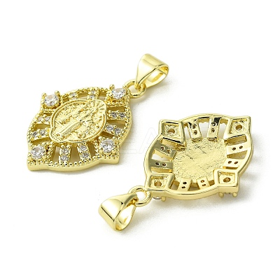 Brass Micro Pave Cubic Zirconia Pendants KK-H472-53A-G-1