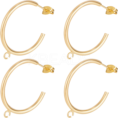 16Pcs Brass Ring Stud Earring Findings KK-BBC0011-99-1