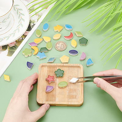 Mixed Shapes Porcelain Cabochons Sets PORC-WH0009-03-1