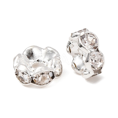 Brass Rhinestone Spacer Beads RB-A014-L7mm-01S-1
