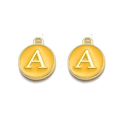 Golden Plated Alloy Enamel Charms ENAM-Q437-13A-1