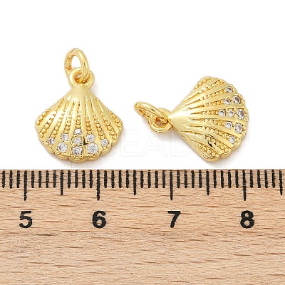 Brass Micro Pave Cubic Zirconia Pendants KK-U073-04G-1