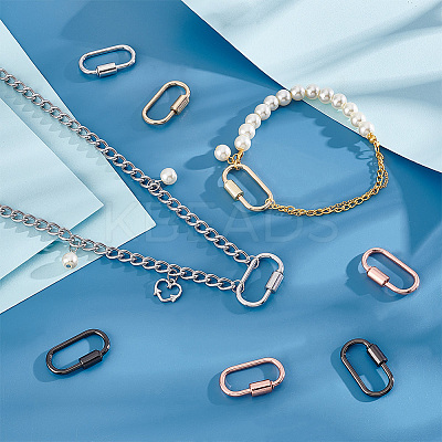 8Pcs 4 Colors Alloy Screw Carabiner Lock Charms FIND-PH0017-04-1