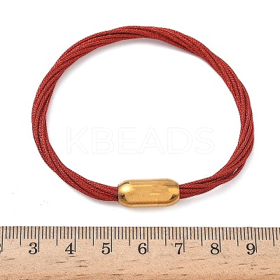 304 Stainless Steel with Polyester Metallic Cord Bracelets for Women BJEW-Z145-01G-30-1