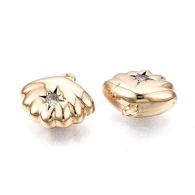 Brass Micro Pave Clear Cubic Zirconia Charms KK-Q764-004-1