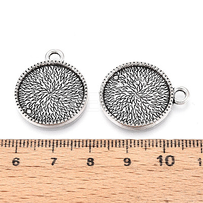 Tibetan Style Alloy Pendant Cabochon Settings PALLOY-N178-09AS-1