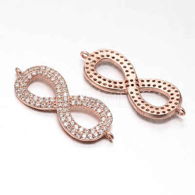 Infinity 925 Sterling Silver Micro Pave Cubic Zirconia Links STER-F011-015-1