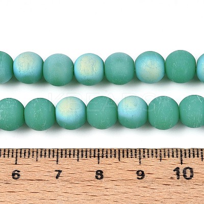 Frosted Opaque Glass Beads Strands GLAA-T032-P8mm-MBB12A-1