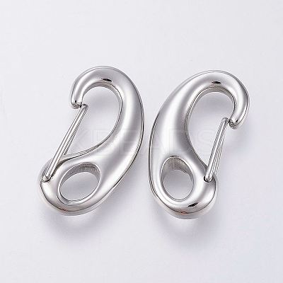 Tarnish Resistant 304 Stainless Steel Push Gate Snap Keychain Clasp Findings X-STAS-G039-03P-1