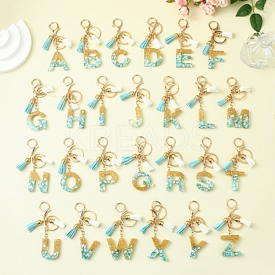 Transparent Epoxy Resin Pendant Keychains KEYC-FS00022-21-1