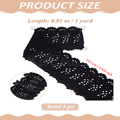 1Yard Cotton Embroidery Flower Wavy Edged Lace Ribbons OCOR-LP0003-33-1