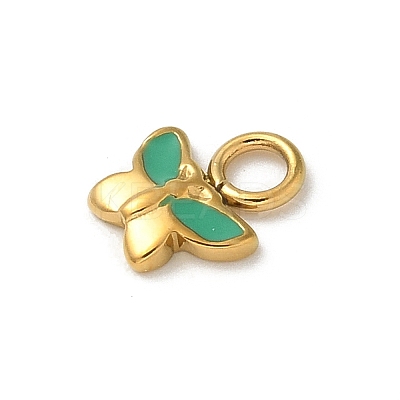 Ion Plating(IP) 304 Stainless Steel Enamel Charms STAS-G351-01G-02-1