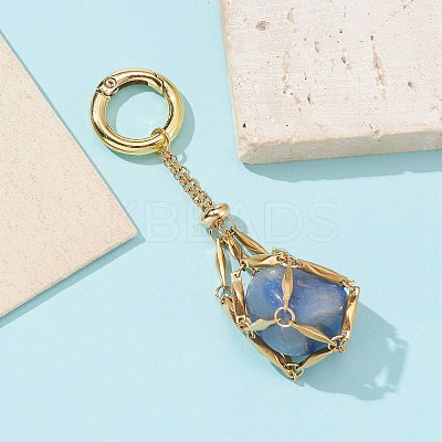 304 Stainless Steel Macrame Pouch Empty Stone Holder Pendant Decoration HJEW-JM01184-01-1