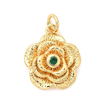 Brass Micro Pave Cubic Zirconia Pendants KK-A266-46G-1